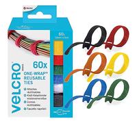 VELCRO Brand ONE-WRAP Liens multicolores 12mm x 20cm, lot de 5