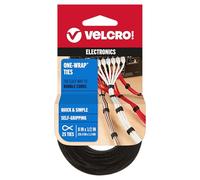VELCRO Brand ONE-WRAP Lot de 25 attaches de câble | Sangles d'organisation noires de 20,3 x 1,27 cm | Design fin prédécoupé | Gestion des fils pour organiser la maison, le bureau et les centres de