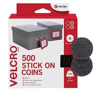 VELCRO Brand Pastilles auto-agrippantes adhésives, Noir 16mm, lot de 500