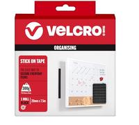 VELCRO Brand Ruban auto-agrippant adhésif, découpable, Noir 20mm x 7,5m | Ruban auto-agrippant adhésif polyvalent et résistant, pour la maison, le bureau, le garage et la décoration