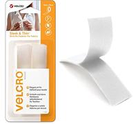 VELCRO Brand Ruban textile auto-agrippant fin et adhésif, Blanc 19mm x 60cm | Fixation textile auto-agrippante adhésive, idéale pour loisirs créatifs, réparations de vêtements et ourlets