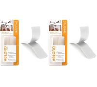 VELCRO Brand Sleek & Thin pour tissus, Bande adhésive, 19 mm x 60 cm, blanche, Doux au toucher, très léger, Dos adhésif, sans couture VEL-30099-WEU (Lot de 2)