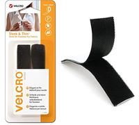 VELCRO Brand Sleek & Thin pour tissus, Bande adhésive, 19 mm x 60 cm, noire, Doux au toucher, très léger, Dos adhésif, sans couture VEL-30098-WEU, 19mm x 60cm