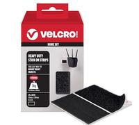 VELCRO Marque | Bandes Adhésives Résistantes | Fixation Auto-Agrippante Double Face à Usage Industriel | Noir | 50 mm x 100 mm | Lot de 15