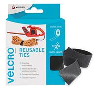 Velcro Marque One-Wrap Attaches Réutilisables, Multi-Usage, Parfaites Pour Ranger Les Accessoires De Bureau, Les Câbles Et Aménager La Maison, Noir 30 Mm X 5 M