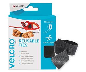Velcro Marque One-Wrap Attaches Réutilisables, Multi-Usage, Parfaites Pour Ranger Les Accessoires De Bureau, Les Câbles Et Aménager La Maison, Noir 30 Mm X 5 M