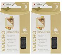 Velcro Marque, Ruban Adhésif À Coudre Auto-Agrippant Pour Tissu, À Crochets Et Boucles, Qui Se Coupe À La Longueur Désirée & Parfait Pour Les Activités De Couture, Blanc, 20 Mm X 1 M (Lot de 2)
