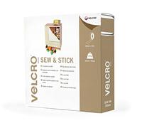 Velcro Marque, Ruban Adhésif À Coudre Auto-Agrippant Pour Tissu, À Crochets Et Boucles, Qui Se Coupe À La Longueur Désirée & Parfait Pour Les Activités De Couture, Blanc, 20 Mm X 25 M