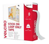 VELCRO® Ruban Velcro Adhésif Boucle uniquement, 20mm x 10m Blanc