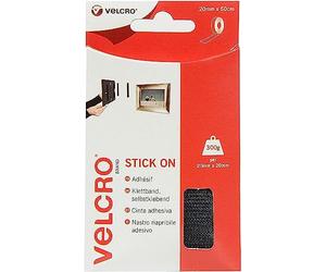 Velcro Marque, Ruban Adhésif Auto-Agrippant À Crochets Et Boucles, Qui Se Coupe À La Longueur Désirée & Parfait Pour La Décoration De Pièce, Maison, Bureau, Dans Le Garage, Noir 20 Mm X 50 Cm
