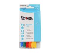 VELCRO Marque | Ruban auto-agrippant réutilisable | ONE-WRAP | 12mm x 20 cm | Multicolore | Paquet de 5