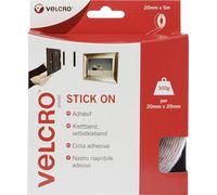 VELCRO® VEL-EC60216 Bande auto-agrippante à coller partie velours et partie agrippante (L x l) 5000 mm x 20 mm blanc 5 m
