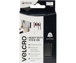 VELCRO® VEL-EC60239 Bande auto-agrippante à coller partie velours et partie agrippante, extra-fort (L x l) 100 mm x 50 mm noir