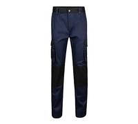 VELILLA 103020B; Pantalon bi-Colore Multipoches, Bleu Marine/Noir, 44