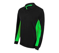 Velilla 105514 0/25 Polo bicolore à manches longues Noir/vert Taille XL