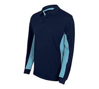 Velilla 105514 61/5 - A.NAVY/CELESTE S - Polo bicolore à manches longues Bleu marine Taille S
