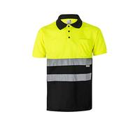 VELILLA 173 Polo Bicolore Manches Courtes AV, Couleur Rouge et Jaune Fluor, Taille 3XL