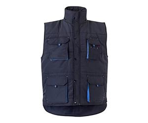 Velilla 205902 Gilet matelassé bicolore multipoches, bleu marine et bleu ciel, taille 3XL