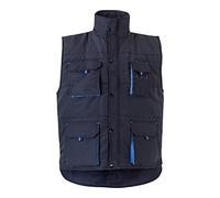VELILLA 205902 Gilet matelassé bicolore multipoches, bleu marine et bleu ciel, taille XL