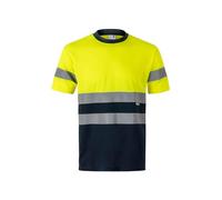 Velilla 305506 T-Shirt Technique Bicolore Haute visibilité, Bleu Marine et Jaune Fluo, 3XL