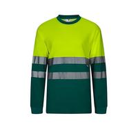 VELILLA 305615 T-Shirt en Coton Bicolore à Manches Longues Vert et Jaune Fluo Taille 3XL, Vert et Jaune Fluo, 3XL