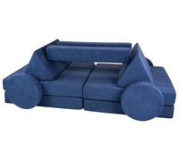 Velinda canapé Sofa modulaire Multifonctionnel Blocs en Mousse pour Les Enfants (Couleur: Bleu Marine)