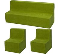 Velinda Ensemble de Meubles Chambre Enfant: 2xfauteuil+canapé, Jeu Confort Repos (Couleur: Vert)