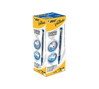 VELLEDA Lot de 12 Feutres tableau blanc effaçable LIQUID INK Pocket Pointe Ogive Moyenne Bleu
