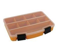 Perel Boîte d’assortiment, boîte de rangement en plastique, 9 compartiments fixes, couvercle transparent, empilable, format moyen, pour vis écrous clous, petites pièces, atelier et loisirs