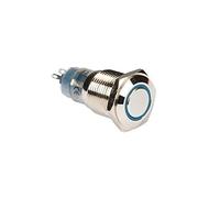Velleman R1600b Spdt 1 NO 1 NC ronde en métal Bleu Bague Bouton poussoir, Multicolore