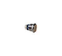 Velleman R2000o Dpst On-Off 1 NO 1 NC Plat en acier inoxydable Orange Bague Bouton poussoir, Orange