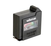 Velleman Testeur de piles, analogique, pour piles standard (AAA, AA, C, D, E-block 9 V) et piles boutons, compact, portable
