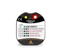 Velleman Testeur de tension de prise et de terre, avec LED et buzzer, CAT II, 230 V, détecte les erreurs de câblage, diagnostic immédiat, pour usage professionnel et domestique