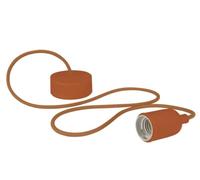 Vellight Suspension en silicone avec cordon textile, 100 cm, réglable en hauteur, E27, brun