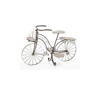 Vélo porte plantes - Fer forgé - 5 plateaux en bois - Meuble décoratif
