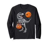 Velociraptor Raptor Dinosaure Squelette Citrouille Jack O Lanterne Manche Longue