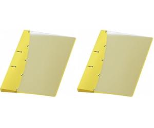 VELOFLEX 1141410 - Classeur à anneaux Diamond, classeur à anneaux, classeur, DIN A4, mécanisme à 2 anneaux, 20 mm, PP-plastique, jaune, 1 pièce (Lot de 2)