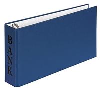 VELOFLEX 4168350 - Classeur bancaire DIN A6, Classeur, Classeur à anneaux pour extraits de compte, Mécanisme à 2 anneaux, hauteur de remplissage 30 mm, avec serre-livres, bleu, 1 pièce