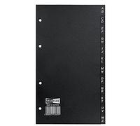 VELOFLEX 4262000 Intercalaires DIN A5 en PVC rigide pour cartes de visite et répertoire téléphonique 12 pièces A-Z Noir