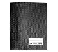 VELOFLEX 4420480 - Classeur Diamond DIN A4, avec 20 pochettes transparentes en film PP indélébile, fenêtre transparente, noir, dossier de présentation, classeur Portfolio, 1 pièce