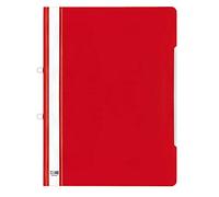 Veloflex 4745021 Lot de 20 chemises en PVC avec couverture transparente et bande de marquage Rouge Format A4