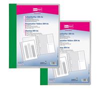 VELOFLEX A474104 - Dossier de reporting VELOFORM, 2 pièces, DIN A4, vert, PVC, couverture avant transparente, convient pour les pochettes à prospectus