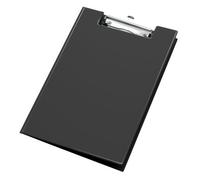 VELOFLEX - Bloc-notes DIN A4 avec couvercle en PVC, noir | Porte-blocs rabattable, surface d'écriture, 230 x 340 mm, œillet de suspension, pochette transparente, pince spéciale