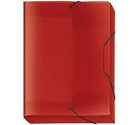 VELOFLEX - Boîte de rangement Crystal A4, rouge, en PP avec élastique