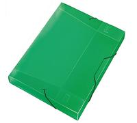 VELOFLEX - Boîte de rangement Crystal A4, verte, en PP, avec élastique