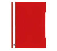 VELOFLEX - Chemise à rabat VELOFORM A4 en PVC, rouge, lot de 25 pièces | Couverture avant transparente 120 µ, couverture arrière 170 µ, avec bandes d'étiquetage, format 230 x 310 mm