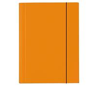 VELOFLEX - Chemise de rangement VELOCOLOR format A4 avec élastique, orange | Pochette à coins, pochette de classement, pochette à dessins, 230 x 320 x 15 mm, carton laminé brillant, 3 rabats