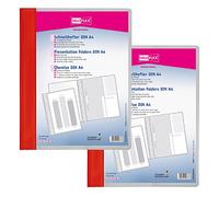 VELOFLEX - Chemises à rabats DIN A4 en PVC, rouge clair, lot de 2