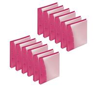 VELOFLEX - Classeur Diamond A4, 2 anneaux, rose, lot de 12 | Face avant transparente, surface Diamond, hauteur de remplissage de 20 mm, pour environ 200 feuilles de papier de 80 g