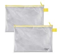 VELOFLEX - Pochette à fermeture éclair A5 en PVC, lot de 2, transparente